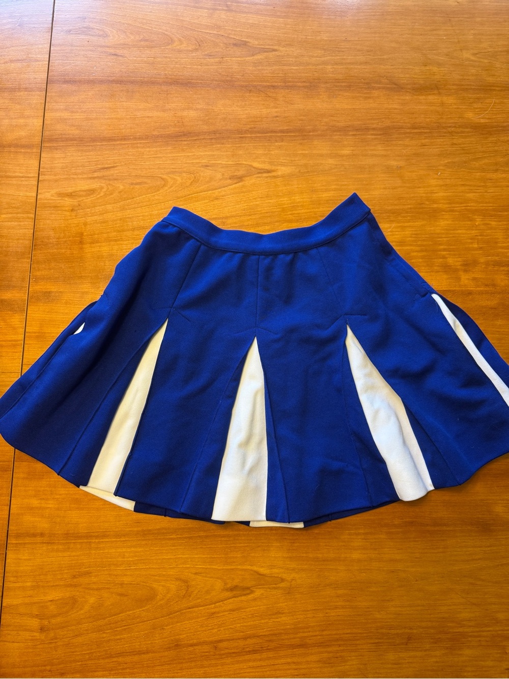 Royal Blue Vintage Cheer skirt with White Inset Panels